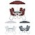 Conjunto Noronha Guarda-Sol Branco Cinza Marrom + 4 Cadeiras + Mesa em Aluminio Bel - Imagem 1