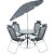 Conjunto Noronha Guarda-Sol Branco Cinza Marrom + 4 Cadeiras + Mesa em Aluminio Bel - Imagem 3