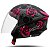 Capacete Moto Pro Tork Aberto New Liberty 3 Three Flowers Fosco Pink (Rosa) e Preto Tamanho 60 - Pro Tork - Imagem 3