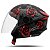 Capacete Moto Pro Tork Aberto New Liberty 3 Three Flowers Fosco Vermelho e Preto Tamanho 58 - Pro Tork - Imagem 3