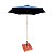 Ombrelone Central Azul Com Estrutura de Madeira 2,4m + Base Concreto Revestida em Madeira 25kg - Imagem 1