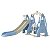 Playground Infantil Suporta 30kg Escorregador Balanço Cesta de Basquete 3X1 Azul/Cinza BW217 - Imagem 1