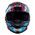 Capacete Moto Fechado Spark Spider Viseira Cristal Preto c/ Azul Tiffany Inmetro Tamanho 58 - EBF - Imagem 5