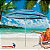 Guarda-Sol Articulado 2,40m Estampa Listra Azul Haste 32mm Praia Piscina Camping - Importway - Imagem 10