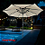 Ombrelone Central Articulado de Alumínio 2,70m Led Nas Varetas Manivela Branco Off White - Importway - Imagem 8