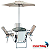 Conjunto 6 Peças Ombrelone Mesa Cadeiras Guarda Sol Kit jardim piscina Area de churrasco -Importway - Imagem 7
