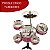 Mini Bateria Infantil Importway Com 5 Tambores Vermelho - Imagem 3
