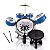 Bateria Infantil Com Banquinho Importway Azul Tambor 39cm - Imagem 1