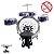 Bateria Infantil Com Banquinho Importway Azul Tambor 39cm - Imagem 8