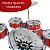 Bateria Infantil Com Banquinho Importway Vermelho Tambor 39cm - Imagem 3