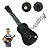 Mini Violao Infantil 57cm Preto Ukulele Palheta Cordas Aço - Imagem 1