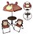 Kit Mesa 2 Cadeiras Guarda-sol Infantil Macaco Praia Camping - Imagem 1