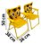 Kit Guarda-sol Infantil Tigrinho Praia Camping Mesa Cadeiras - Imagem 2