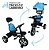 Triciclo Motoca Bicicleta 3 Rodas Infantil Passeio Com Empurrador Pedal Capota Azul Brinqway Bw302az - Imagem 5