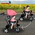 Triciclo Motoca Bicicleta 3 Rodas Infantil Passeio Com Empurrador Pedal Capota Rosa Brinqway Bw302rs - Imagem 2