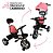 Triciclo Motoca Bicicleta 3 Rodas Infantil Passeio Com Empurrador Pedal Capota Rosa Brinqway Bw302rs - Imagem 5