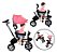 Triciclo Motoca Bicicleta 3 Rodas Infantil Passeio Com Empurrador Pedal Capota Rosa Brinqway Bw302rs - Imagem 1