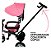 Triciclo Motoca Bicicleta 3 Rodas Infantil Passeio Com Empurrador Pedal Capota Rosa Brinqway Bw302rs - Imagem 8