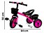 Triciclo Pedal Infantil P/ Criança Buzina Rodas Eva 2 Cestos Rosa - Imagem 2