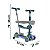 Patinete Infantil 3 Em 1 Com Cesto Luzes Som Azul Brinqway - Imagem 2