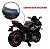 Mini Moto Elétrica Infantil Gigante Azul 24v Com Banco Couro E Luzes Preta - Imagem 5
