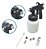 Pistola Pintura Ar Direto Copo 600ml 3 Bicos 1,3mm Limpeza Cor Preto E Branco - Imagem 1