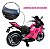 Mini Moto Elétrica Gigante Esportiva 24v Rosa Com Banco De Couro E Luzes - Imagem 5
