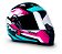Capacete FW3 Com Narigueira GT Super Fechado Tamanho 56 Azul Rosa Com Rosa e Branco Forro Removível - Imagem 1