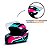 Capacete FW3 Com Narigueira  GTN Super Fechado Tamanho 58 Azul Com Rosa e Branco Forro Removível - Imagem 2