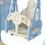 Playground 3 Em 1 Escorregador Balanço Cesta Azul E Cinza Importway - Imagem 3