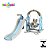 Playground Infantil 3 Em 1 Escorregador Balanço Cesta Urso Azul Importway - Imagem 10