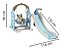 Playground Infantil 3 Em 1 Escorregador Balanço Cesta Urso Azul Importway - Imagem 2