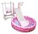 Playground Infantil Balança Cesto Piscina E Escorrega Rosa Importway - Imagem 1
