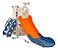 Playground Infantil 4x1 Escorregador Cesta Telescópio Laranja Espaço Multifuncional Importway - Imagem 2
