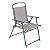 Conjunto de Mesa com Tampo de Vidro para Jardim 6Peças Cadeiras Dobráveis e Guarda Sol Marrom -Kala - Imagem 4
