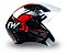 Capacete Aberto Para Moto X Open Speed Vermelho e Preto Fw3 58 Viseira Transparente/Forro Removível - Imagem 1
