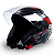 Capacete para Moto Aberto X Open Speed  Preto com Vermelho com Viseira Cristal Tamanho 58 - FW3 - Imagem 3