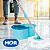 Mop Esfregão Giratório 360° Balde de Limpeza Prática 13 Litros com Alça para Transporte Cabo Articulado Azul- Mor - Imagem 8