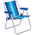 Cadeira De Praia Infantil Alta em Alumínio Dobravel Azul Ideal para Crianças Praia Camping - Mor - Imagem 2