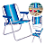 Cadeira De Praia Infantil Alta em Alumínio Dobravel Azul Ideal para Crianças Praia Camping - Mor - Imagem 1