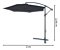 Ombrelone Suspenso Azul 3m Importway Alumínio Com Proteção Solar Uv Para Jardim E Piscina - Imagem 2