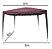 Tenda Gazebo Articulado 3x3m Bordô Com Duas Paredes Importway Para Praia Jardim Camping Eventos - Imagem 2