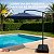 Ombrelone Lateral 3,00m Azul c/Base e Manivela Proteção Solar UV Cobertura Poliéster Resistente p Jardim Piscina Varanda - Imagem 7