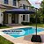 Ombrelone Lateral 3,00m Azul c/Base e Manivela Proteção Solar UV Cobertura Poliéster Resistente p Jardim Piscina Varanda - Imagem 3