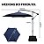 Ombrelone Lateral 3,00m Azul c/Base e Manivela Proteção Solar UV Cobertura Poliéster Resistente p Jardim Piscina Varanda - Imagem 2