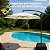 Ombrelone Lateral 3,00m Branco com Base e Manivela Proteção Solar UV Cobertura Poliéster Resistente para Jardim Piscina - Imagem 7