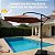 Ombrelone Lateral 3,00m Terracota com Base e Manivela Proteção Solar UV Cobertura Poliéster Resistente p/Jardim Piscina - Imagem 7