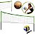 Kit Rede Beach Tennis E Vôlei Com Suporte Portátil, Bola De Pvc Inclusa Ideal Para Praia E Camping - Imagem 1