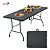 Mesa Dobrável Portátil 1,80x0,73m Preta Importway Vira Maleta Ideal Para Camping E Churrasco - Imagem 8