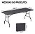 Mesa Dobrável Portátil 1,80x0,73m Preta Importway Vira Maleta Ideal Para Camping E Churrasco - Imagem 2